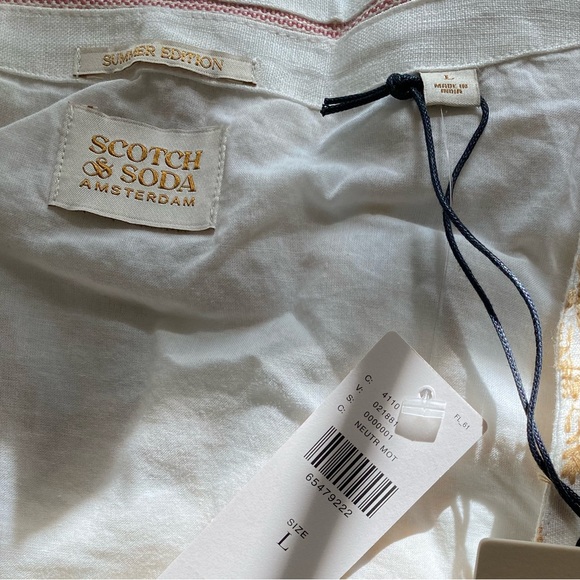 Anthropologie Scotch & Soda Cropped Scoop-Neck Buttondown - Picture 4 of 7